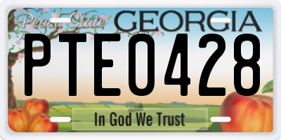 GA license plate PTE0428