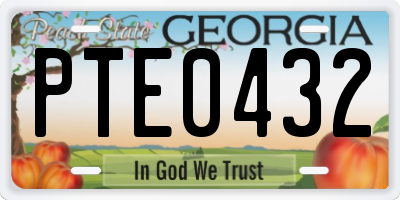 GA license plate PTE0432