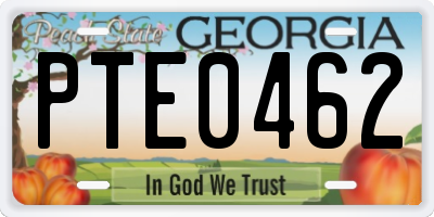 GA license plate PTE0462