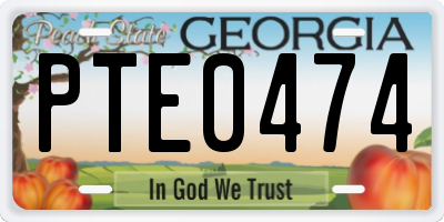 GA license plate PTE0474
