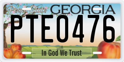 GA license plate PTE0476