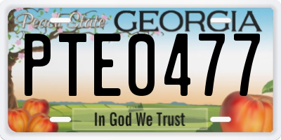 GA license plate PTE0477