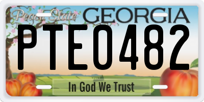 GA license plate PTE0482