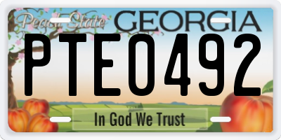 GA license plate PTE0492