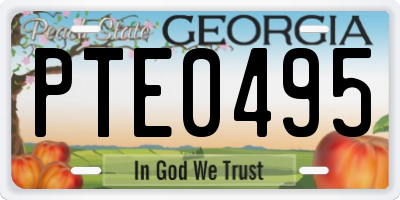 GA license plate PTE0495