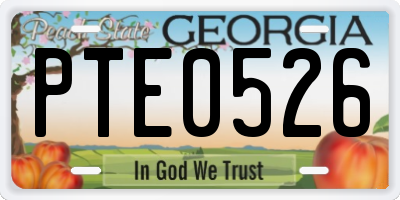 GA license plate PTE0526