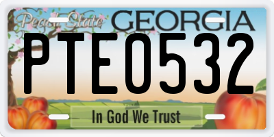 GA license plate PTE0532