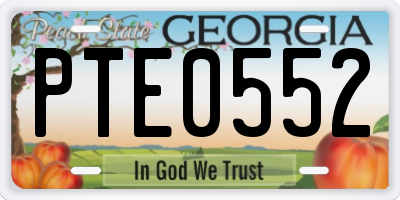 GA license plate PTE0552