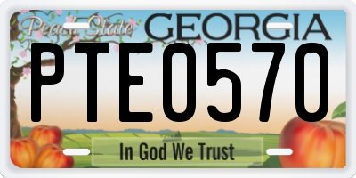 GA license plate PTE0570