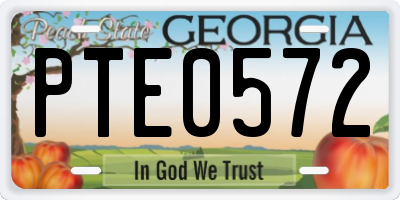 GA license plate PTE0572