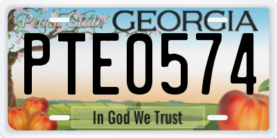 GA license plate PTE0574