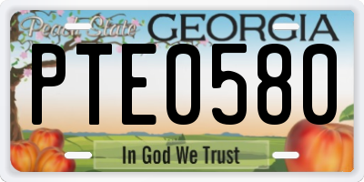 GA license plate PTE0580