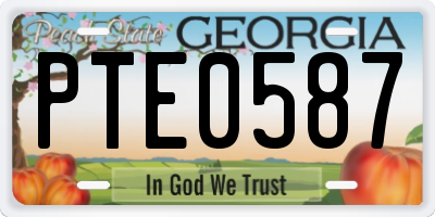 GA license plate PTE0587