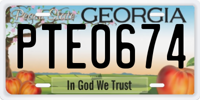 GA license plate PTE0674