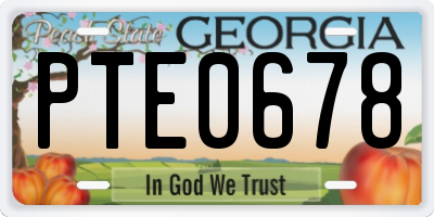 GA license plate PTE0678
