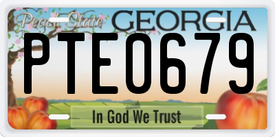 GA license plate PTE0679