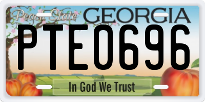 GA license plate PTE0696