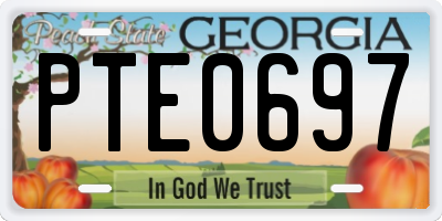 GA license plate PTE0697