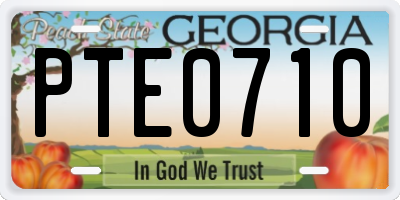 GA license plate PTE0710