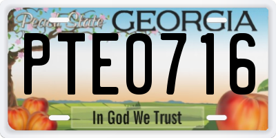 GA license plate PTE0716