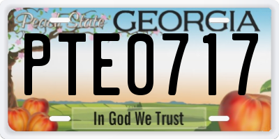 GA license plate PTE0717