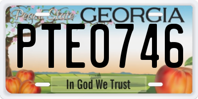 GA license plate PTE0746