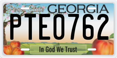 GA license plate PTE0762
