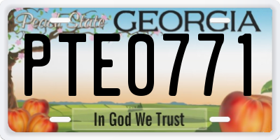GA license plate PTE0771