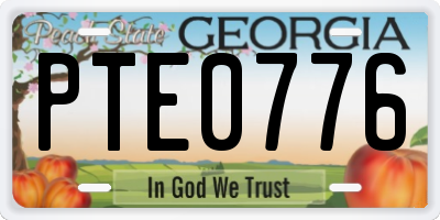 GA license plate PTE0776