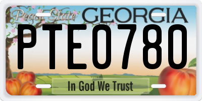 GA license plate PTE0780