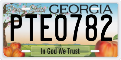 GA license plate PTE0782