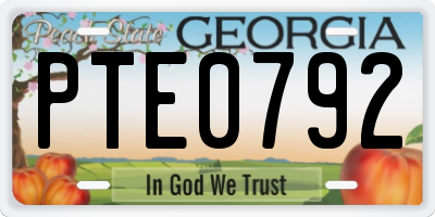 GA license plate PTE0792