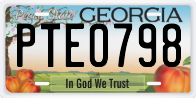 GA license plate PTE0798