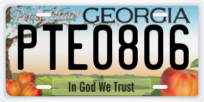 GA license plate PTE0806