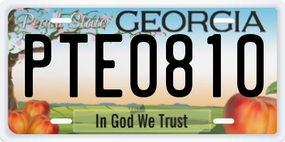 GA license plate PTE0810