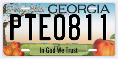 GA license plate PTE0811