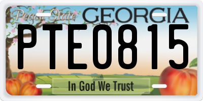 GA license plate PTE0815