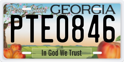 GA license plate PTE0846