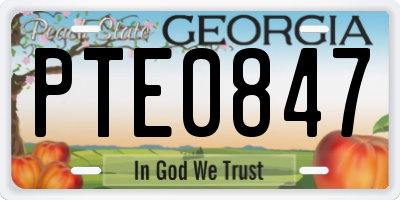 GA license plate PTE0847