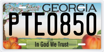 GA license plate PTE0850