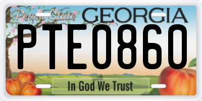 GA license plate PTE0860