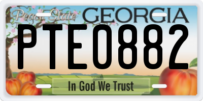 GA license plate PTE0882
