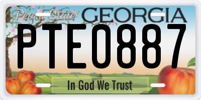 GA license plate PTE0887