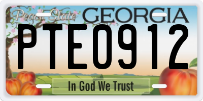 GA license plate PTE0912