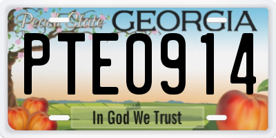 GA license plate PTE0914