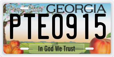 GA license plate PTE0915