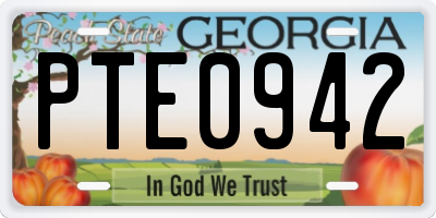 GA license plate PTE0942