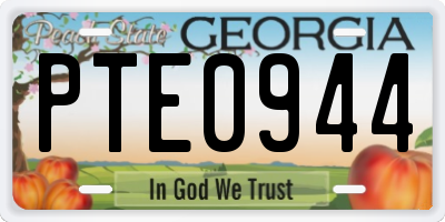 GA license plate PTE0944