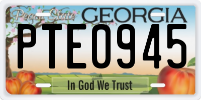 GA license plate PTE0945