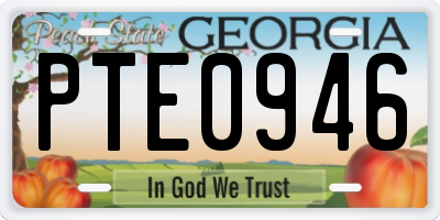 GA license plate PTE0946